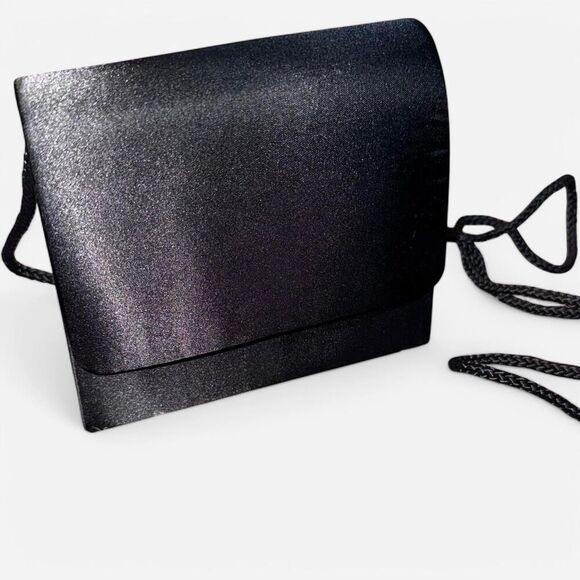 Black Satin Crossbody Small Purse - Picture 5 of 7